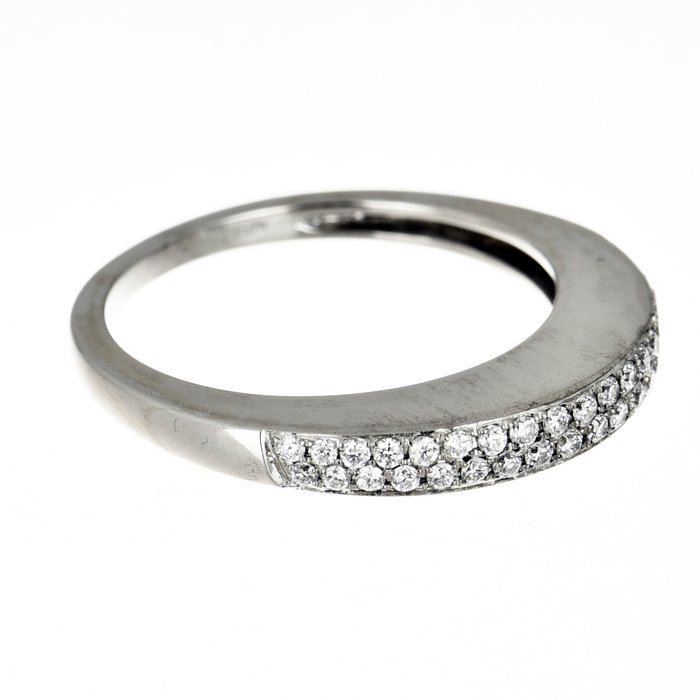 Ring - 18 kraat Hvidguld Diamant (Natur)