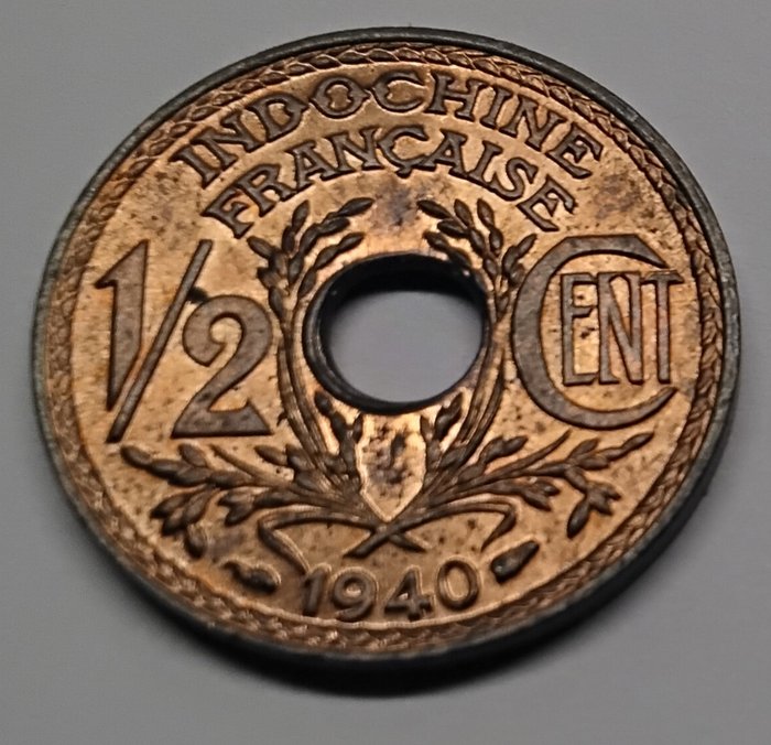 Fransk Cochinkina. 1/2 Centime 1940  (Ingen mindstepris)