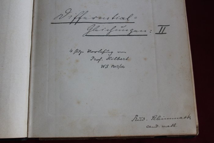 [David Hilbert] / Rudolf Albert Theodor Schimmack - Höhere Differentialgleichungen - 1903