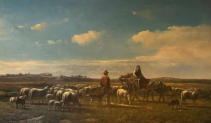 Simon van den Berg ( 1812 - 1891 ) - Een ontmoeting bij de maan