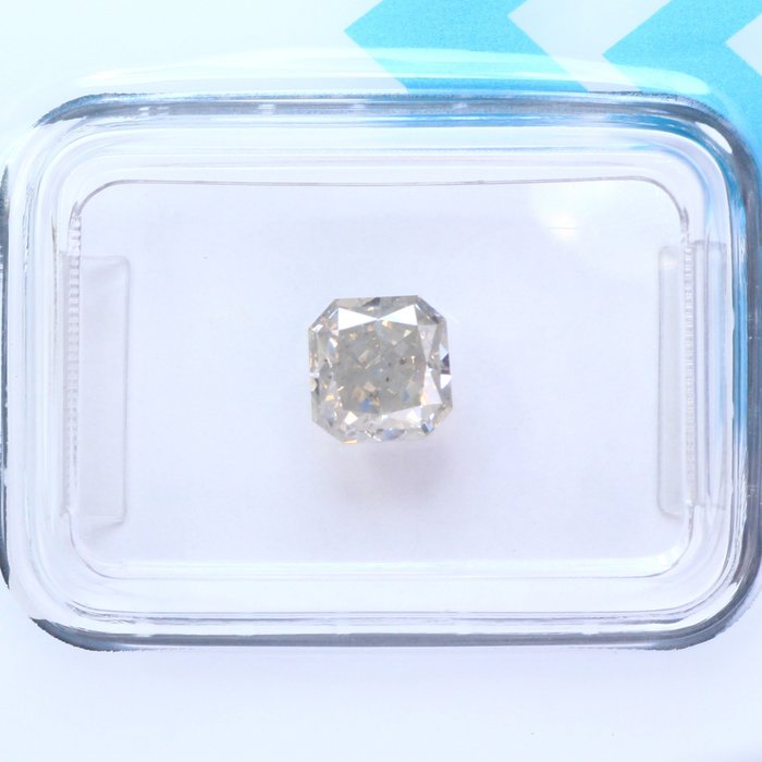 Ingen mindstepris - 1 pcs Diamant  (Natur)  - 1.02 ct - Firkantet med slebne hjørner - N (tonet) - I1 - International Gemological Institute (IGI)