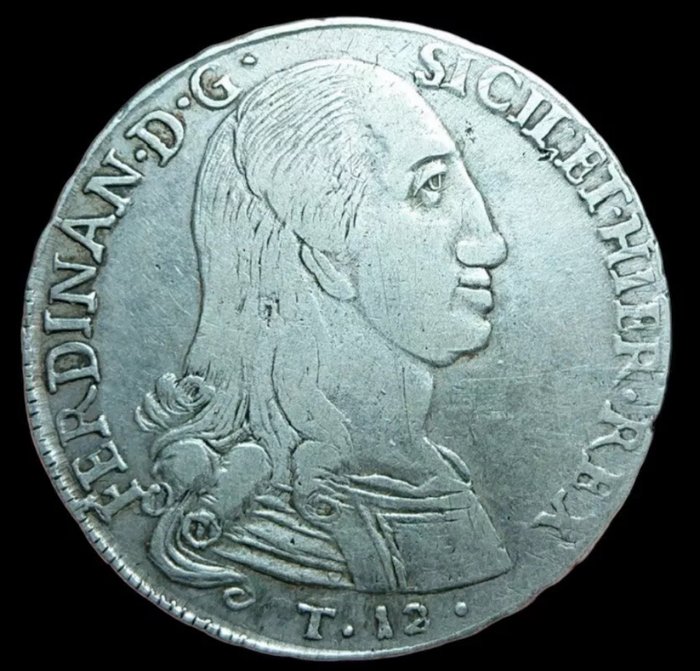 Italien, Kongeriget af Sicilien. Ferdinand 3. af Borbone (1759-1816). 12 Tarì 1798