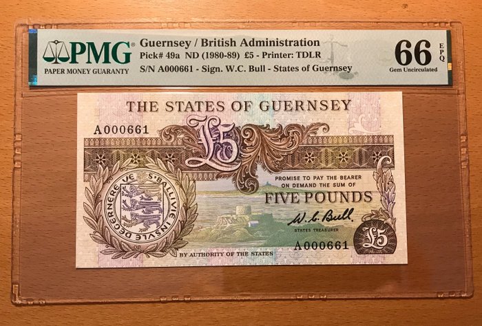 Guernsey. - 5 Pounds ND (1980-89) - Pick 49a  (Ingen mindstepris)