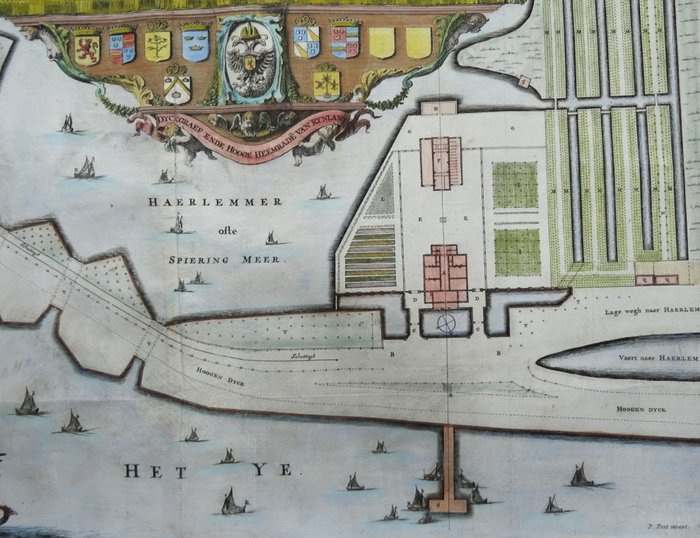 Holland - Rijnland Water Board, Halfweg, Haarlemmerliede og Spaarnwoude, Zwanenburg; Pieter Post - Swanenburch. Gemeenlants Huys van Rynlant, gelegen tussen Haerlem ende Amsterdam - 1661-1680