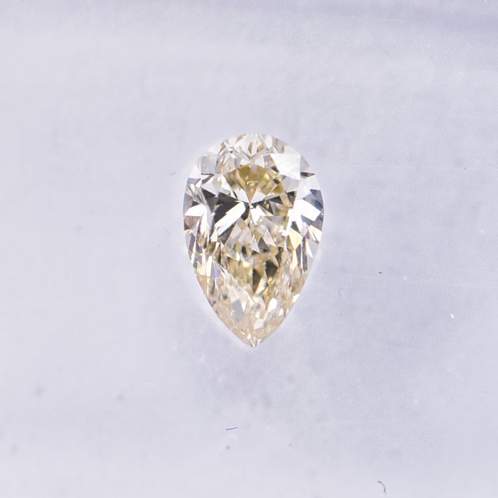 Ingen mindstepris - 1 pcs Diamant  (Naturfarvet)  - 0.30 ct - Pære - Fancy light Brunlig, Grønlig Gul - VVS2 - International Gemological Institute (IGI)