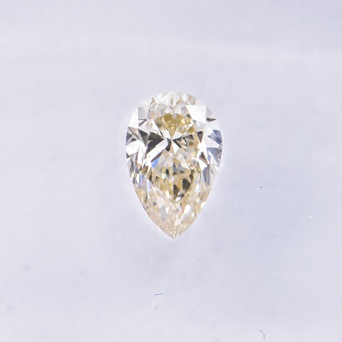 Ingen mindstepris - 1 pcs Diamant  (Naturfarvet)  - 0.30 ct - Pære - Fancy light Brunlig, Grønlig Gul - VVS2 - International Gemological Institute (IGI)