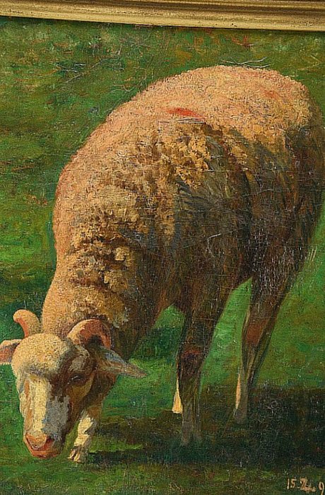 Heinrich Johann von Zügel (1850-1941), Attributed to - Sheep grazing - NO RESERVE