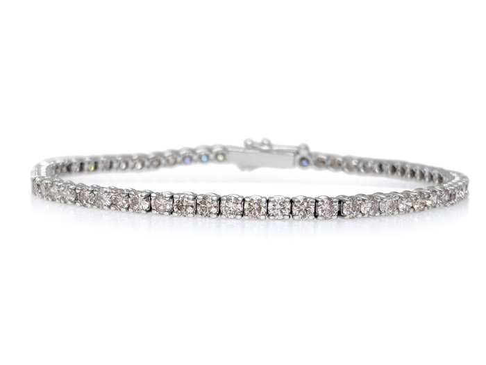 Armbånd - 14 karat Hvidguld -  4.70ct. tw. Lyserød Diamant (Naturfarvet) - Pink - GWLab