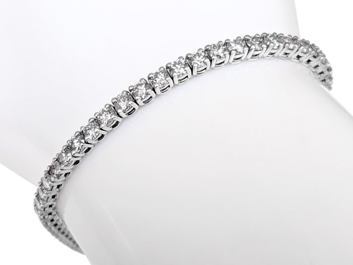 Armbånd - 14 karat Hvidguld -  4.70ct. tw. Lyserød Diamant (Naturfarvet) - Pink - GWLab