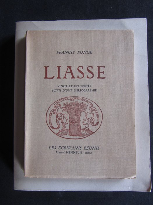 Signé; Francis Ponge - Liasse  L'atelier contemporain - 1948