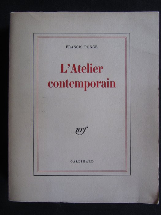 Signé; Francis Ponge - Liasse  L'atelier contemporain - 1948