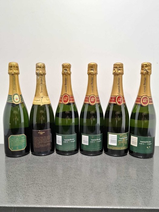 Philipponnat, Veuve Clicquot, Laurent-Perrier ×4 - Champagne Brut - 6 Flasker (0,75 L)