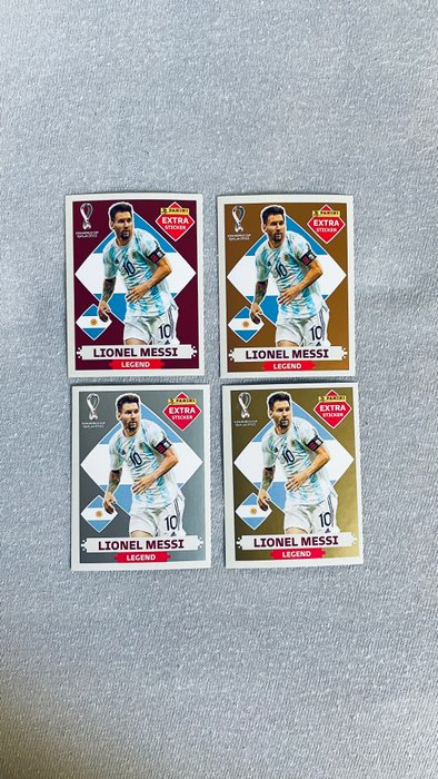 Panini - World Cup Qatar 2022 - Messi - Gold/Silver/Bronze/Base - (4/4) Complete Set