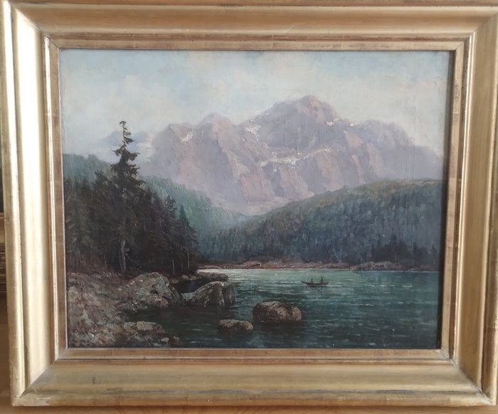 Carl Schleusing (1865-1953) - Zugspitze mit Eibsee