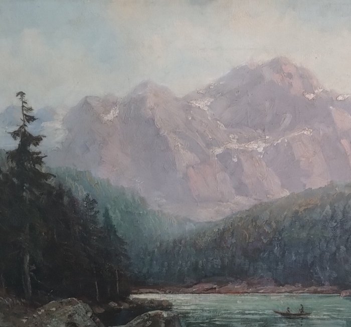 Carl Schleusing (1865-1953) - Zugspitze mit Eibsee