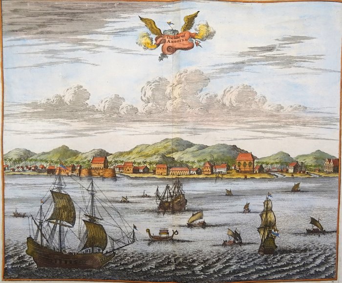 Indonesien - Ambon, Fort Victoria; Baldeus/Churchill - The Isle of Amboina - 1721-1750