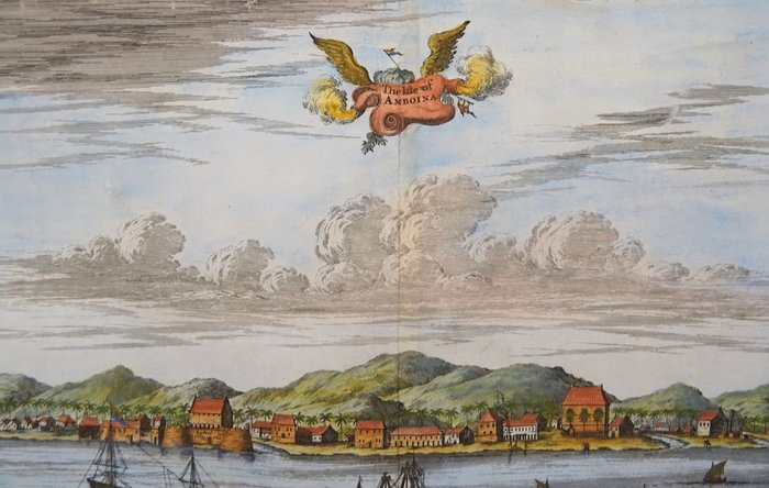 Indonesien - Ambon, Fort Victoria; Baldeus/Churchill - The Isle of Amboina - 1721-1750