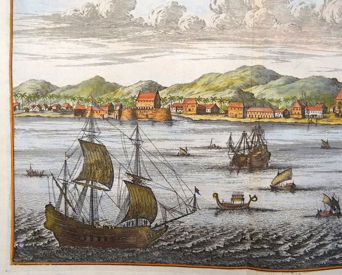 Indonesien - Ambon, Fort Victoria; Baldeus/Churchill - The Isle of Amboina - 1721-1750