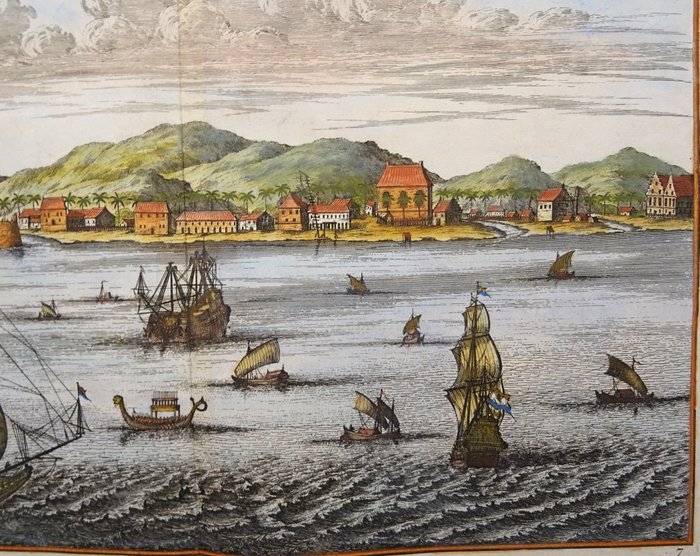 Indonesien - Ambon, Fort Victoria; Baldeus/Churchill - The Isle of Amboina - 1721-1750