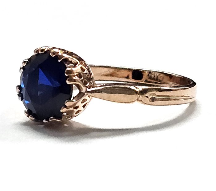 Ingen mindstepris - Ring - 9 kt. Rosaguld, Sølv -  1.60ct. tw. Safir