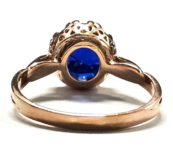 Ingen mindstepris - Ring - 9 kt. Rosaguld, Sølv -  1.60ct. tw. Safir