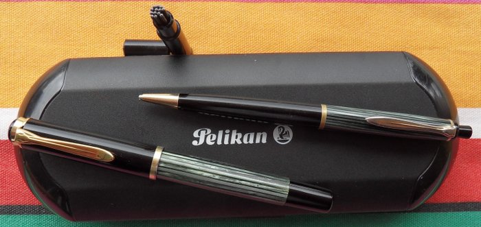 Pelikan - 400 + 350 Green-Transparent Striated  SET - Fyldepen