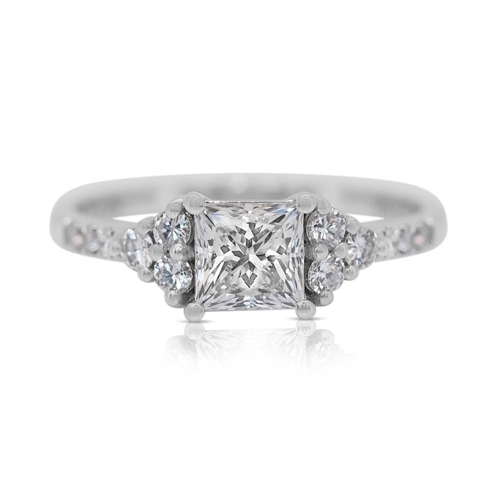 Ring - 14 karat Hvidguld -  1.20ct. tw. Diamant (Natur) - Diamant - Fantastisk Ring