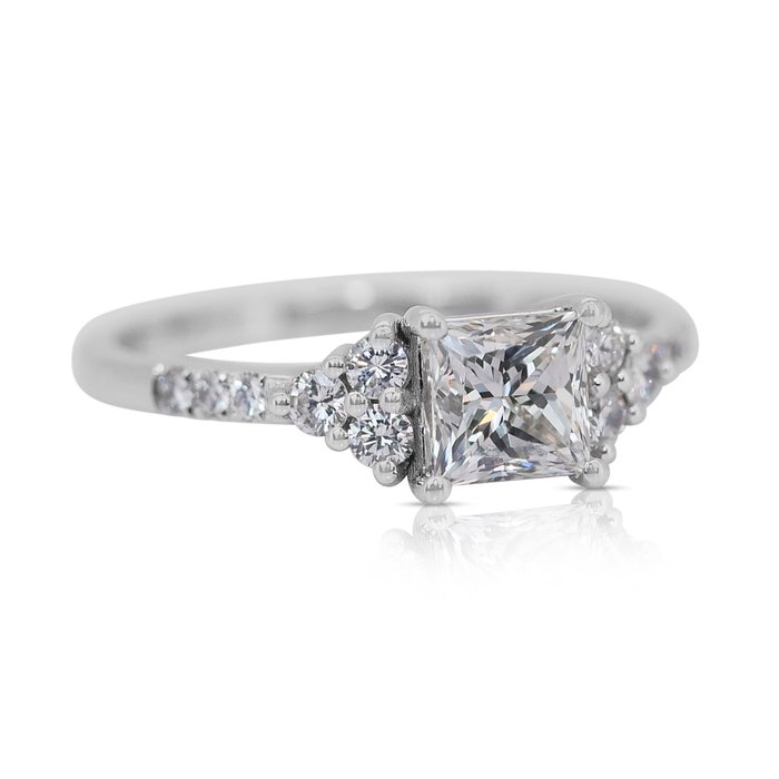 Ring - 14 karat Hvidguld -  1.20ct. tw. Diamant (Natur) - Diamant - Fantastisk Ring