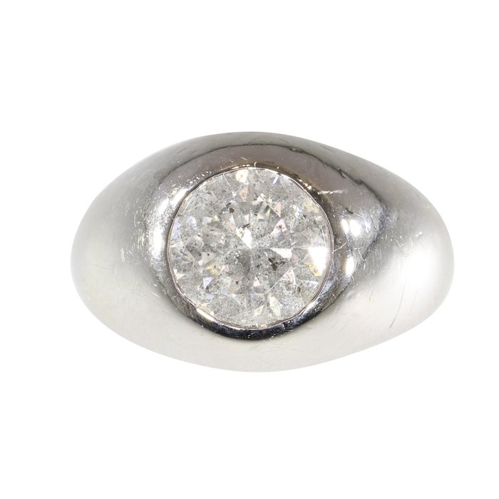 Ingen mindstepris - Ring Platin -  1.95ct. tw. Diamant (Natur)  - Årgang 1950'er halvtredserne