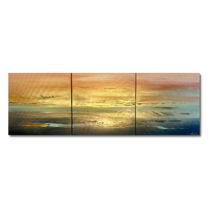 Anderle - Golden composition - The Subtlety of Dawn II - Triptych - XXL