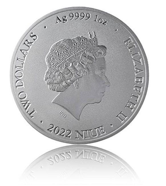 Niue. Silver bar 2022 Bitcoin, 1 Oz (.999)  (Ingen mindstepris)