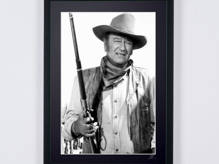 John Wayne «Col. John Henry Thomas» - The Undefeated 1969 - Fine Art Photography - Luxury Wooden Framed 70X50 cm - Limited Edition Nr 02 of 30 - Serial ID 20163 - Original Certificate (COA), Hologram Logo Editor and QR Code - 100% New items.