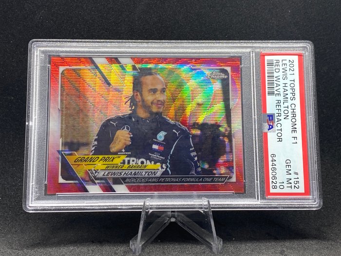 2021 - Topps - Chrome F1 - Lewis Hamilton - #152 Red Wave Refractor 1/5 - 1 Graded card - PSA 10