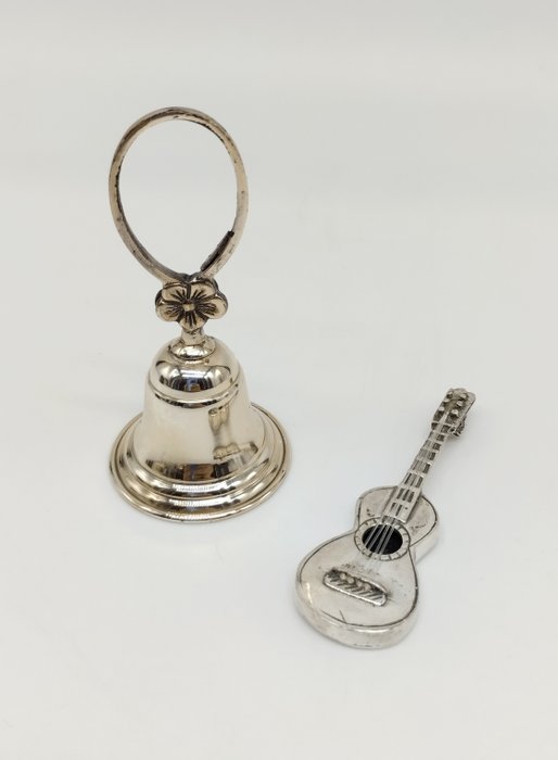 Miniature figur - Campanello e Chitarra  (2) - 800 sølv 925 sølv