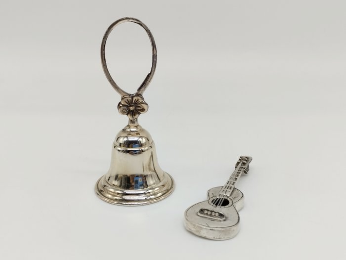 Miniature figur - Campanello e Chitarra  (2) - 800 sølv 925 sølv