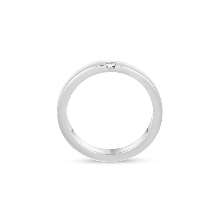 Ring - 18 kraat Hvidguld -  0.04ct. tw. Diamant (Natur)