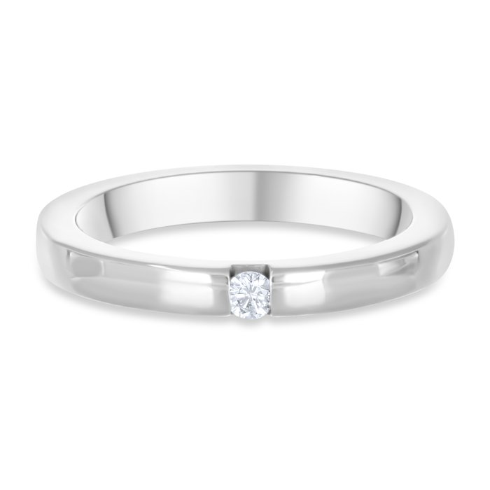 Ring - 18 kraat Hvidguld -  0.04ct. tw. Diamant (Natur)