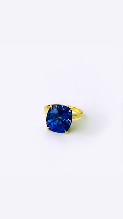 Ring - 18 kraat Gulguld -  9.66ct. tw. Safir - Fantastisk safir