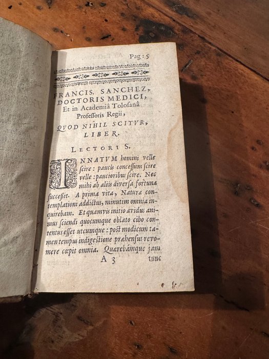 Francisco Sanchez - Tractatus philosophici, quod nihil scitur. De divinatione per somnum ad Aritotelem. In libr : - 1649