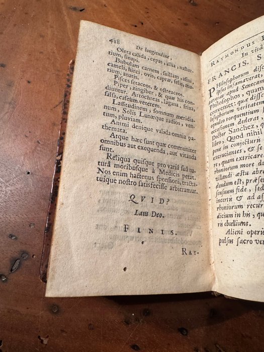 Francisco Sanchez - Tractatus philosophici, quod nihil scitur. De divinatione per somnum ad Aritotelem. In libr : - 1649