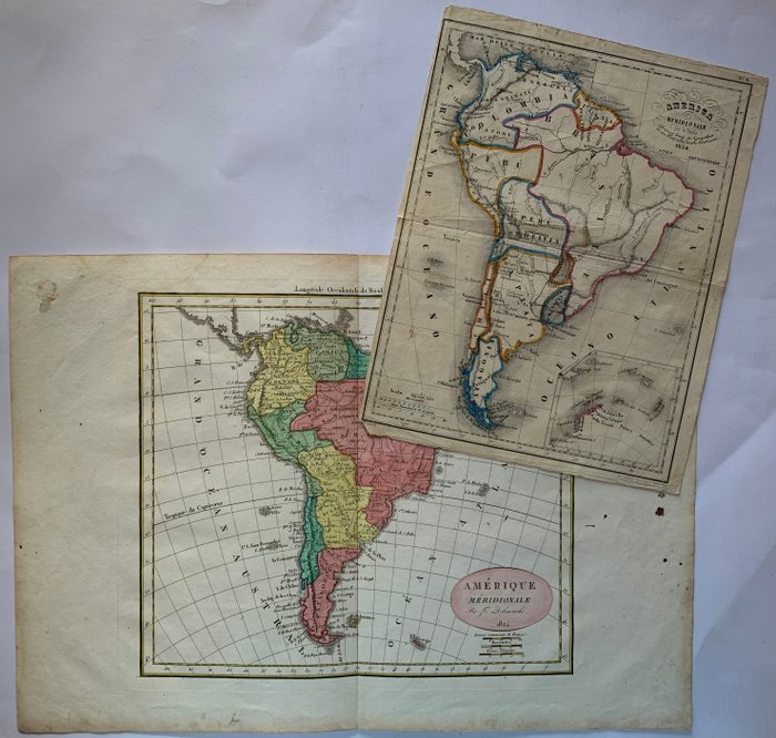 Sydamerika - Argentina / Brasilien / Colombia / Peru / Uruguay; Delamarche - Amérique Méridionale [unito a] America Meridionale - 1824