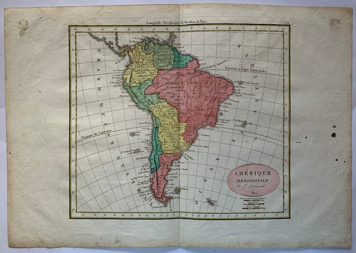 Sydamerika - Argentina / Brasilien / Colombia / Peru / Uruguay; Delamarche - Amérique Méridionale [unito a] America Meridionale - 1824