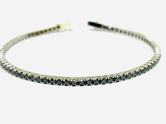 Armbånd - 18 kraat Hvidguld -  8.42ct. tw. Diamant (Farvebehandlet)  - Fremstillet i Italien