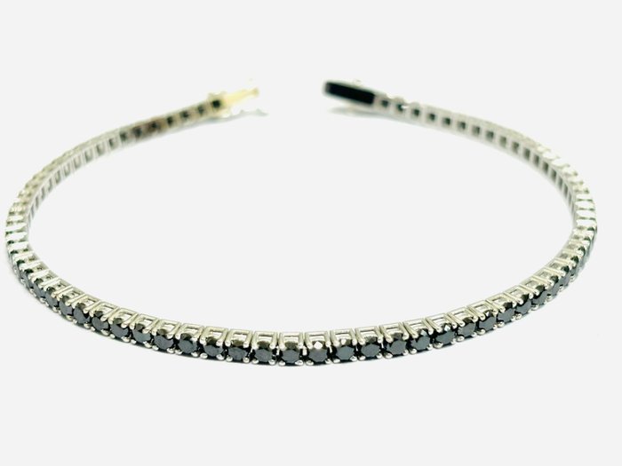 Armbånd - 18 kraat Hvidguld -  8.42ct. tw. Diamant (Farvebehandlet)  - Fremstillet i Italien