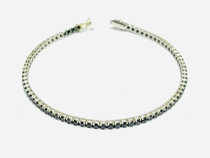 Armbånd - 18 kraat Hvidguld -  8.42ct. tw. Diamant (Farvebehandlet)  - Fremstillet i Italien