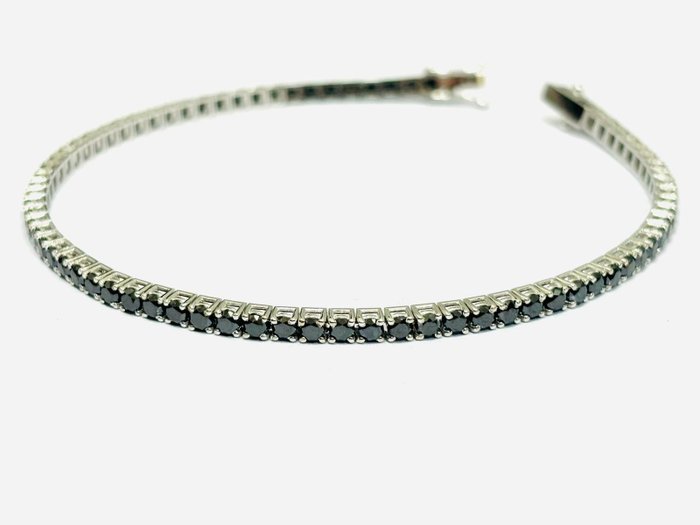 Armbånd - 18 kraat Hvidguld -  8.42ct. tw. Diamant (Farvebehandlet)  - Fremstillet i Italien