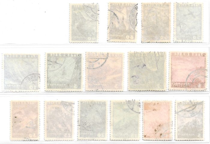 Østrig 1933/1953 - Bestilte akkumulering af Air Mail-frimærker fra perioden - Unificato 2024