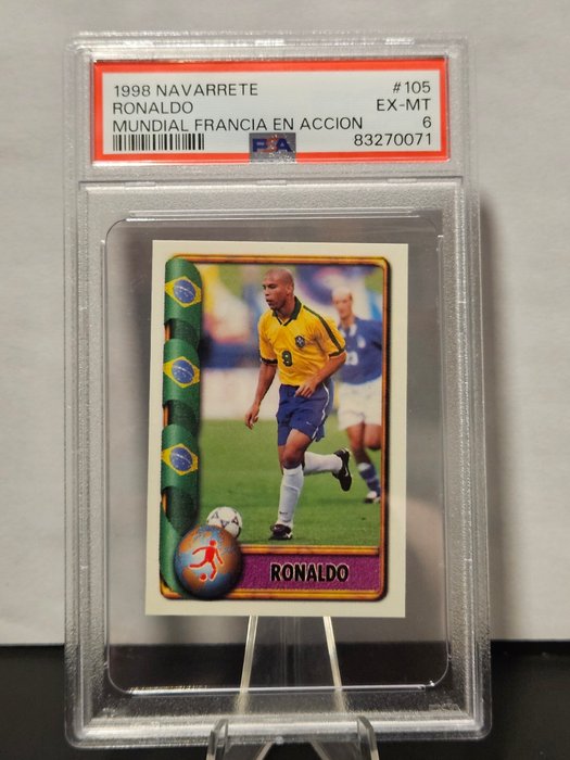 1998 Navarrete Mundial Francia En Accion Ronaldo #105 PSA 6 - 1 Graded sticker