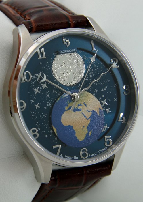 Tecnotempo - "Eclipse" Moon Phase - Automatic - Ingen mindstepris - TT.50EC.BL (blue dial) - Mænd - 2011-nu