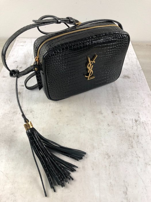 Yves Saint Laurent - Lou Medium Croc - Skuldertaske